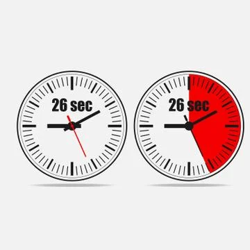 26 seconds clock icon Stock Illustration
