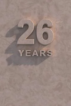 26 years 3d text Stock Illustration