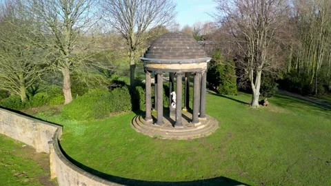 26/02/2024 Ionic Temple, Statue of Hercules, Wentworth Woodhouse Estate, England Stock Footage 316247265