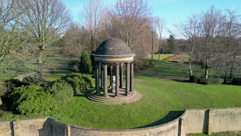 26/02/2024 Ionic Temple, Statue of Hercules, Wentworth Woodhouse Estate, England Stock Footage 316247292