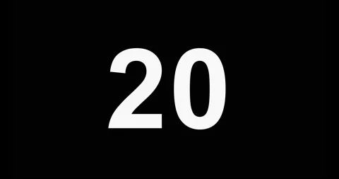 27. 4K Resolution. Countdown of 27 seconds, with black background Stock Footage 235912815