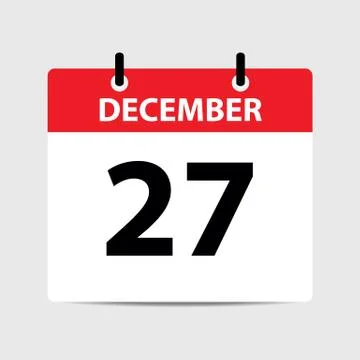 27 december calendar - vector icon Stock Illustration