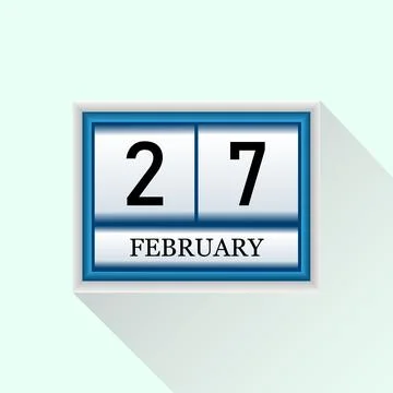 27 February Vector flat daily calendar icon. Date and month. Ilustração Stock