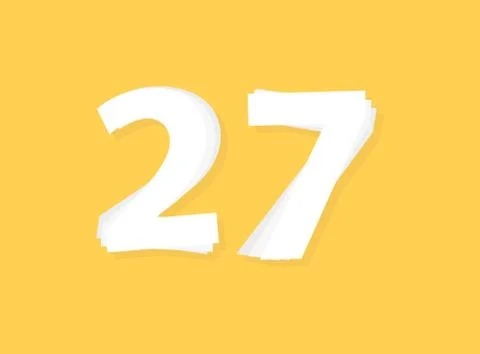 27 Number vector, modern layers design font. Eps10 illustration 스톡 일러스트