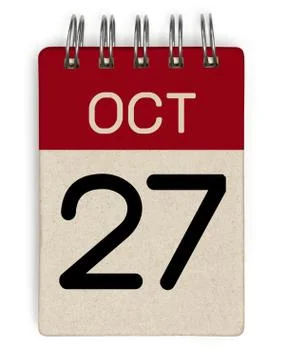 27 oct calendar Stock Illustration
