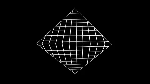 27. Octahedron 3D Grid Animation Animated Polygonal Mesh Structure in Black  Stock Footage 309656869