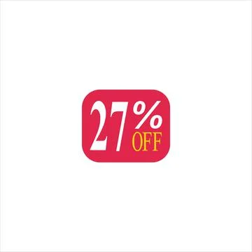 27 offer tag discount vector icon stamp on a white background 스톡 일러스트