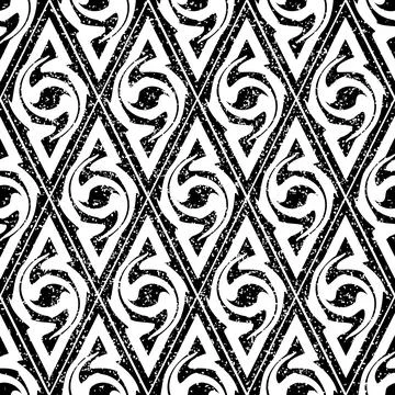 27 Pattern with black and white geometric forms 스톡 일러스트