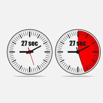 27 seconds clock icon Stock Illustration