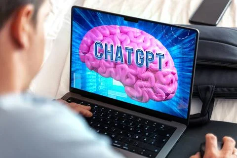  27 September 2023: Artificial intelligence and chatbot ChatGPT website on... Stock Photos