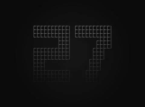27 vector number made of metal chain link fence. For logo, brand label, desig Stock Illustration