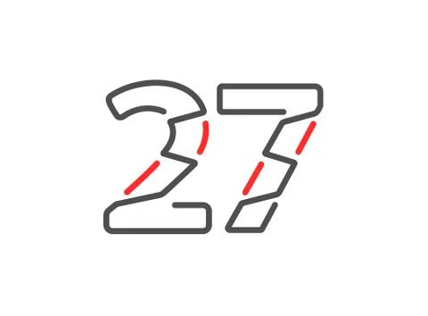 27 vector number. Modern trendy, creative style line design. For logo, brand  Stock Illustration