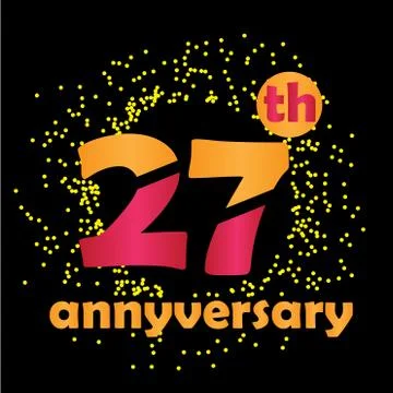 27 Year Anniversary Vector Template Design Illustration - Vector Stock Illustration