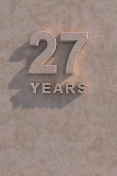 27 years 3d text Stock Illustration