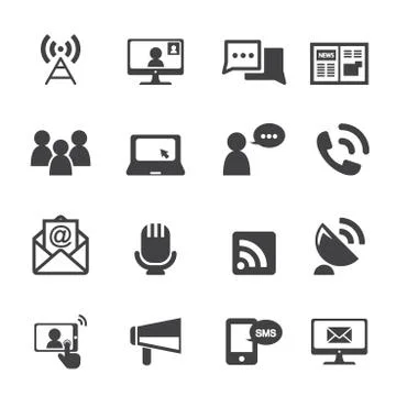 270-00 communication icon set Stock Illustration