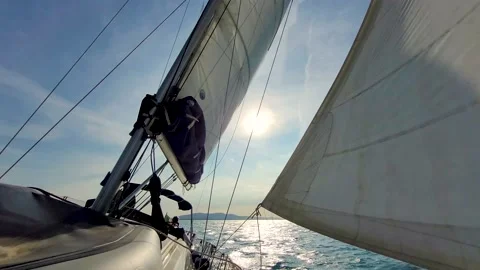 2710214 Sailing in the moring, view from the boat Stock Footage 164097397