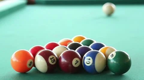 276 4188 Pool Break Slow Motion Stock Footage 10684942