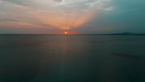 Aegean Sea at Sunset - Aerial Drone, Halkidiki, Greece Aegean Sea at Sunset - Aerial Drone, Halkidiki, Greece