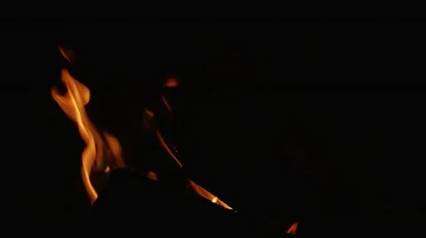 2789 Fire in Fireplace in Slow Motion Stock Footage 46032380