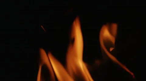2790 Fire in Fireplace in Slow Motion Stock Footage 46032392