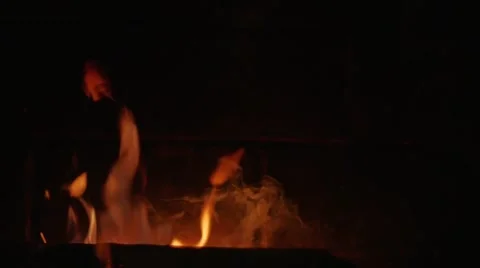 2797 Fire in Fireplace in Slow Motion Stock Footage 46032448