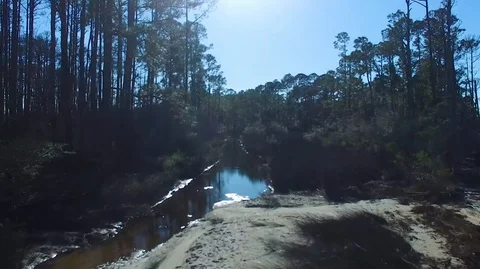 2.7K Drone Flying Low Down A River Stock-Footage 109230469