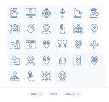 28 128x128 Bold Line Editable Vector Icons for Point Projects Stock Illustration