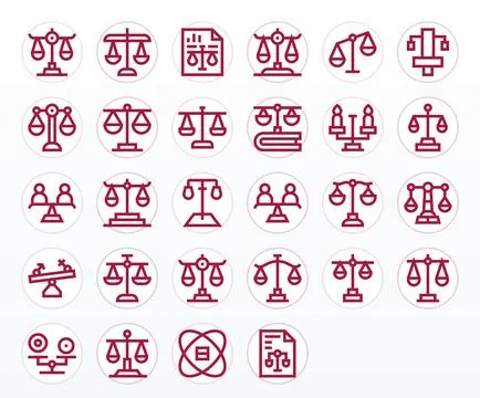 28 256x256 Bold Line Vector Icons optimized for Fairness Pixel Optimized di.. Stockillustratie