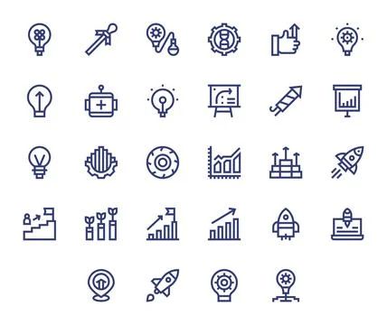 28 Bold Line Display Perfect Designs for Advancement Retina Ready Vector Icon Ilustración de archivo