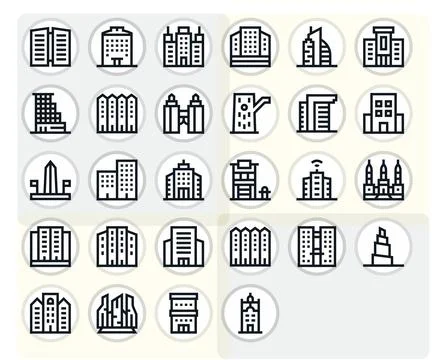 28 Bold Line Display Perfect 256x256 Vector Icons from HighRise Suite Ilustração Stock