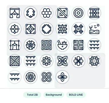 28 Bold Line Display Perfect Vectors for Background Theme Stock Illustration