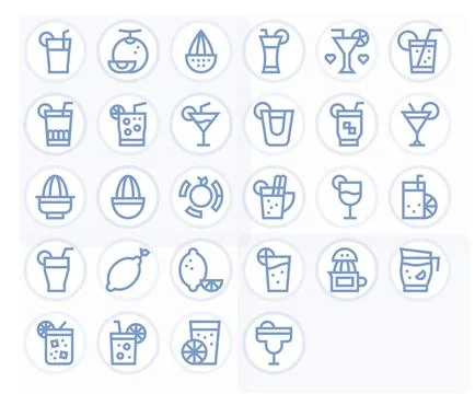 28 Bold Line Editable 128x128 Vector Icons from Citrus Suite Stock Illustration