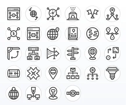 28 Bold Line Editable Vector Icons tailored for Routing Retina Ready interfac イラスト素材