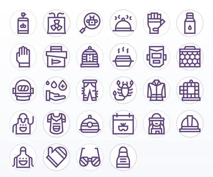 28 Bold Line Editable Vector Icons tailored for Protective Retina Ready int.. Stock Illustration
