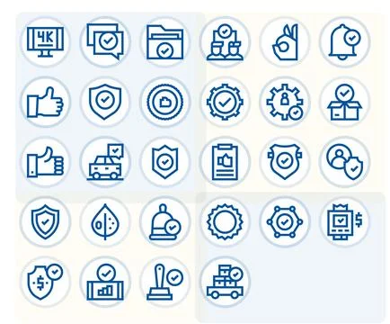 28 Bold Line Editable Vector Icons for Ok Graphics 스톡 일러스트