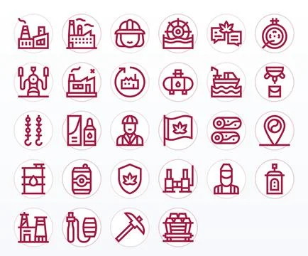 28 Bold Line Grid Fitted Vector Icons tailored for Industry 128x128 interface Stock Illustration