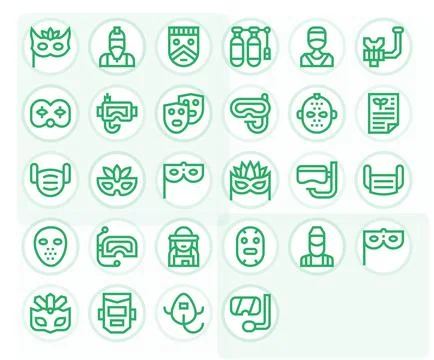28 Bold Line Grid Fitted Retina Ready Vector Icons from Mask Suite Stockillustratie