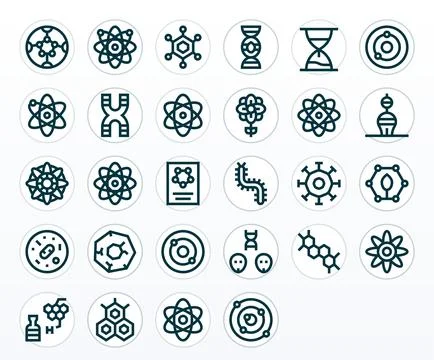 28 Bold Line Pixel Optimized Vector Icons tailored for Molecule 64x64 interfa Illustrazione stock
