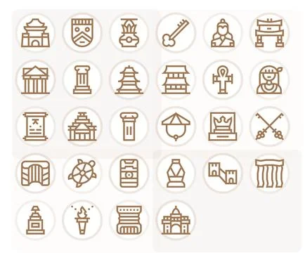 28 Bold Line Pixel Optimized 64x64 Vector Icons from Heritage Suite Stock Illustration