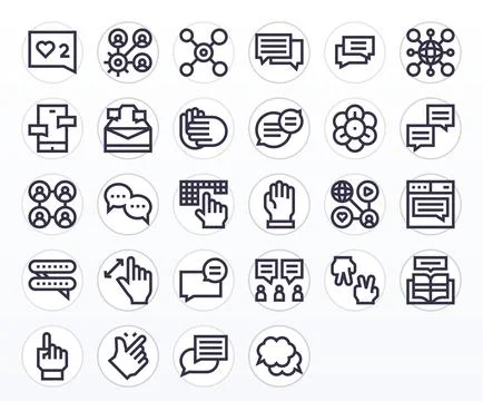 28 Bold Line Pixel Optimized Vector Icons crafted for Interaction 256x256 a.. Stock Illustration