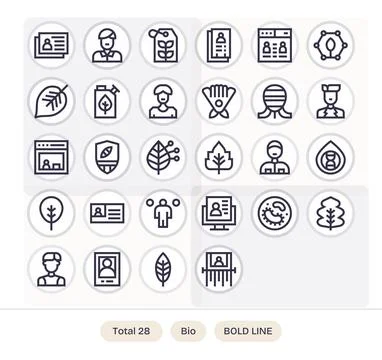 28 Bold Line Pixel Optimized Vector Icons crafted for Bio 64x64 applications Stock Illustration