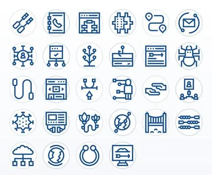 28 Bold Line Vector Icons for Link in crisp 128x128 Grid Fitted resolution Illustrazione stock