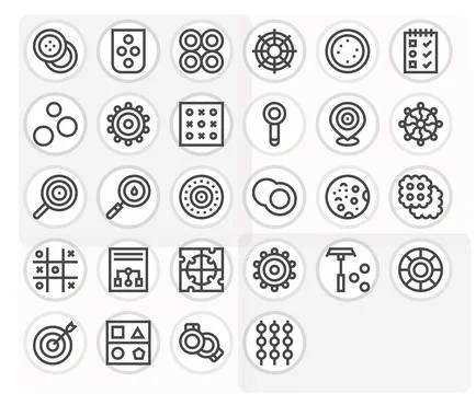 28 Bold Line Vector Icons designed for Circles in 128x128 Detail Enhanced f.. 库存插图