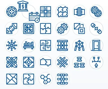 28 Bold Line Vector Icons designed for Interlocking in Retina Ready Pixel O.. Illustrazione stock