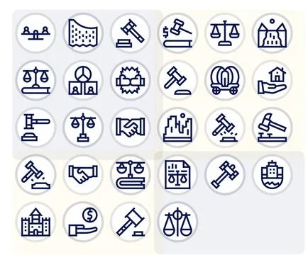 28 Bold Line Vector Icons designed for Settlement in 256x256 Pixel Optimize.. Stockillustratie