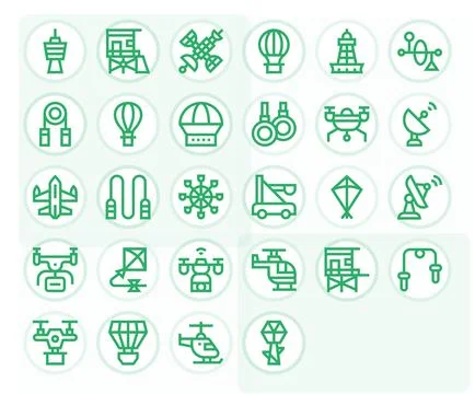 28 Bold Line Vector Icons for Aerial in crisp Retina Ready Pixel Aligned re.. 스톡 일러스트