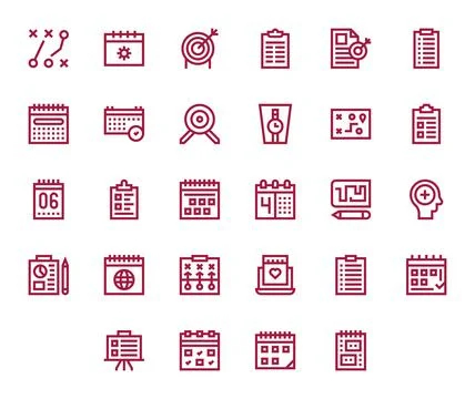 28 Bold Line Vector Icons designed for Planning in 128x128 PIXEL Perfect form Stock Illustration