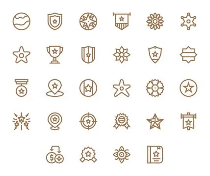 28 Bold Line Vector Icons designed for Star in 128x128 Pixel Optimized format Stock Illustration
