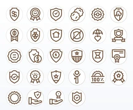 28 Bold Line Vector Icons from Guarantee in 128x128 Pixel Optimized Quality Illustrazione stock
