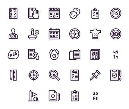 28 Editable Bold Line Vector Icons designed for Mark Interface Stock Illustration
